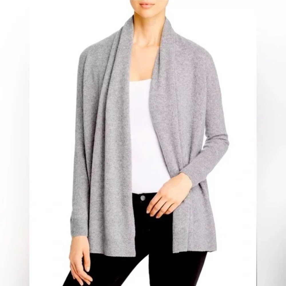 Vince gray open front cashmere sweater